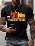 Men's Walk For Peace With Aloka Printed T-shirt