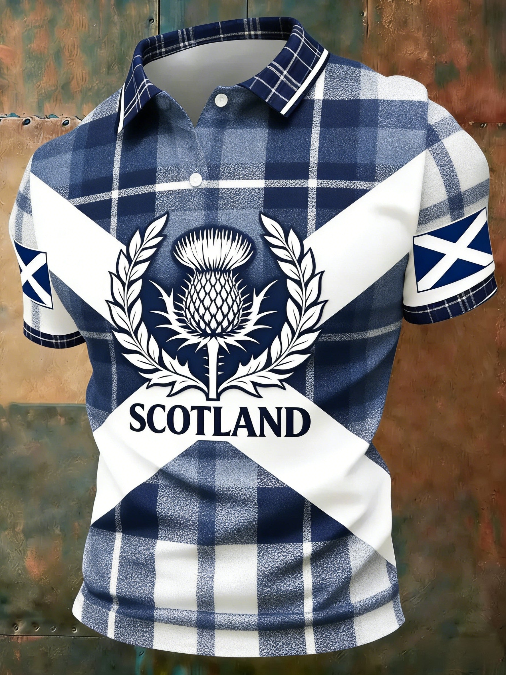 Men's Scotland Rugby Lover Printed Casual Tops