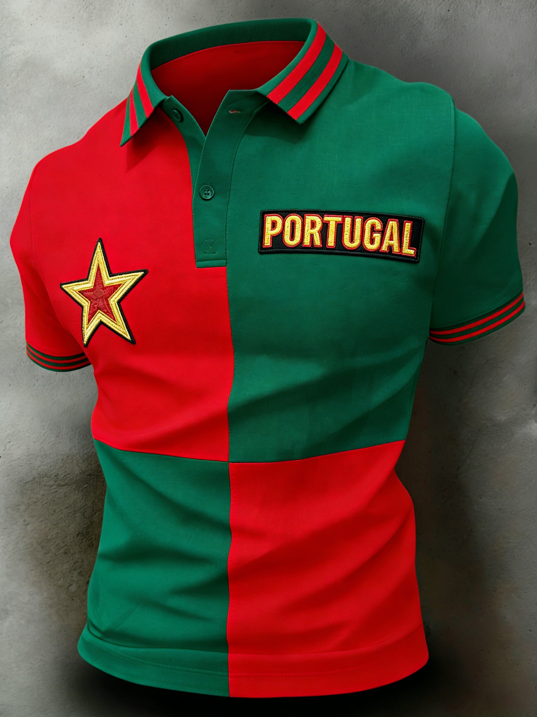 Men's Portuguese Football Cheering Art Print Polo Shirt