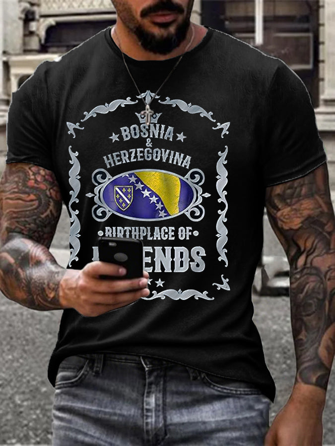 Men's Bosnia Sports Lover Art Printed T-shirt