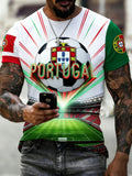 Men's Portugal Football Fan T-Shirt With Artistic Print