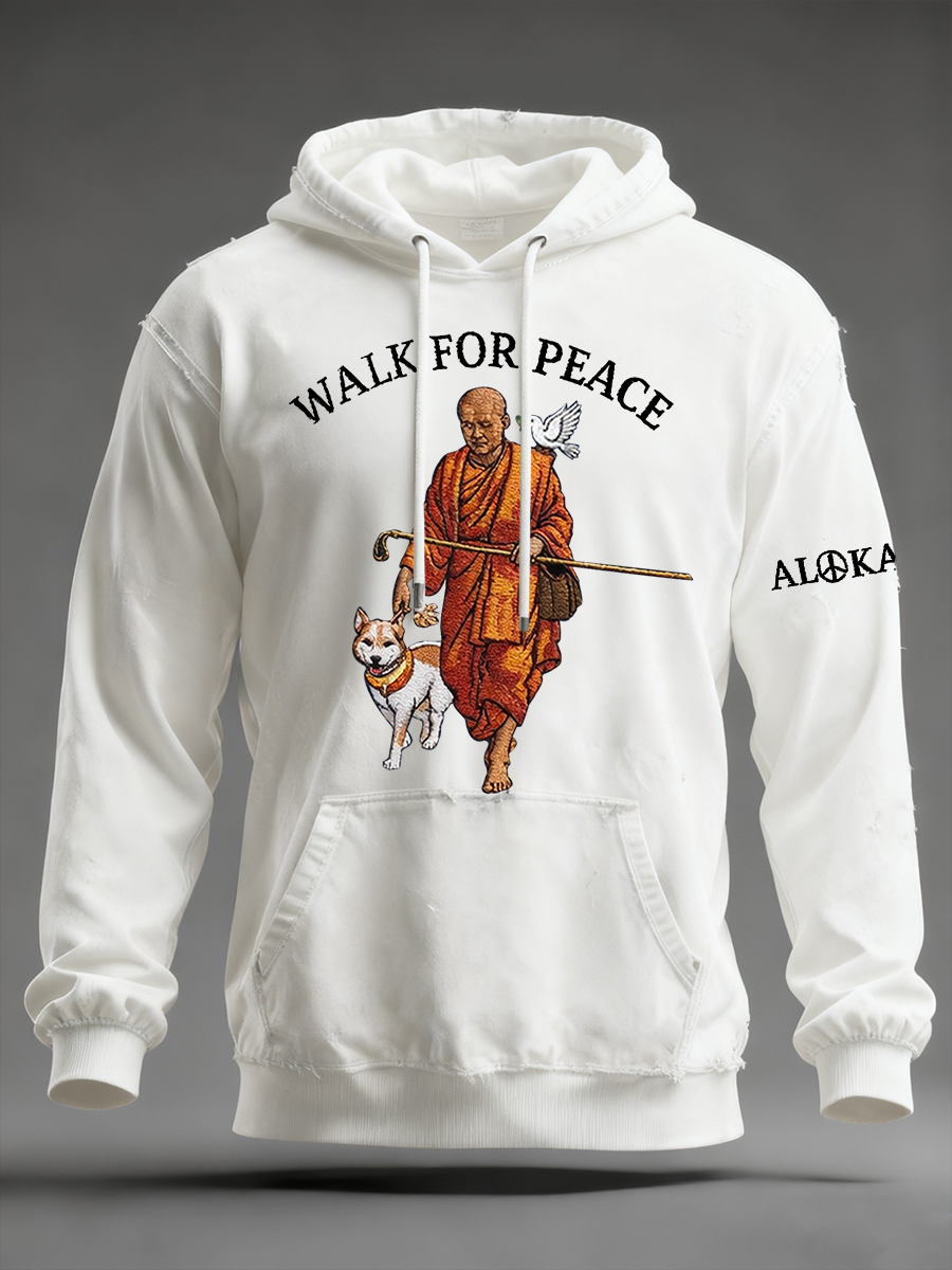 Men's Walk For Peace Oversized Drop-Shoulder Hoodie With Pockets