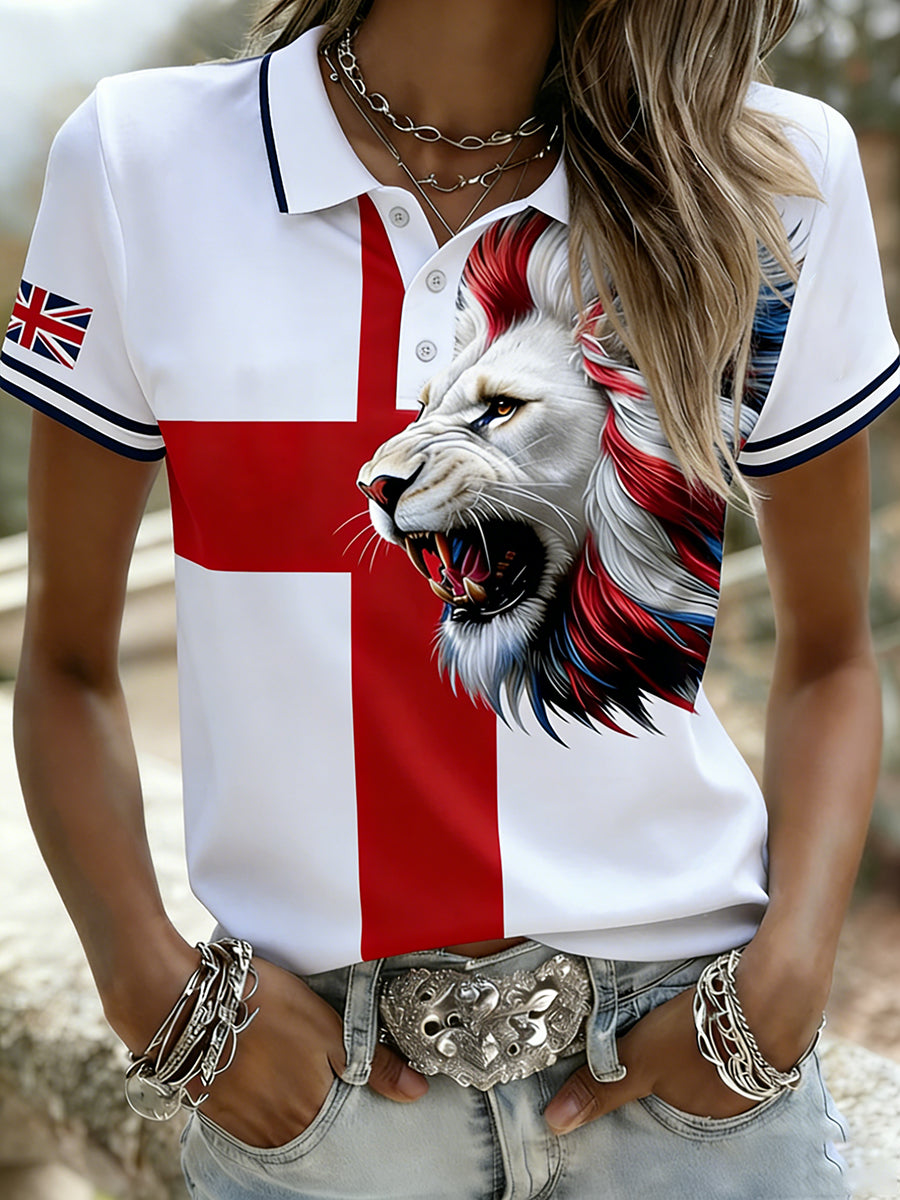 Retro British Football Fan Print Casual Jersey