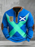 Unisex Scotland Football Lover  Printed Zipper Sweatshirt