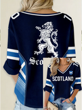 Women's UK Football Lover Scotland Printed Waffle T-shirt