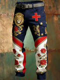 Men's England Football Fan Cheering Art Print Trousers