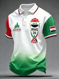Men's Iraq Football Match Cheering Art Print Fan Polo