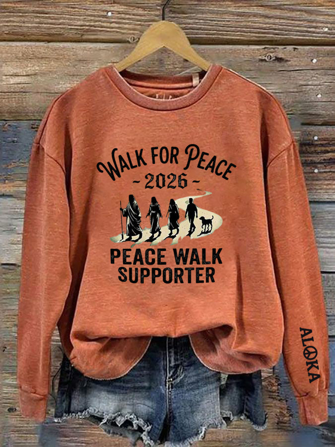 Women's Walk For Peace Peace Walk Supporter Printed Sweatshirt