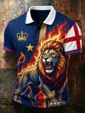 Retro British Football Fan Art Print Casual Polo Shirt