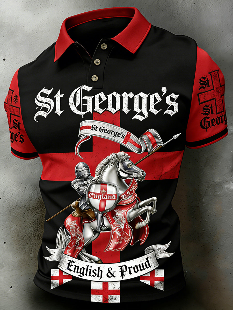 Men's St. George's Day Print Polo Shirt