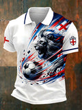 Men's Retro British Football Fan Print Casual Polo Shirt