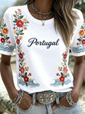 Women's Portugal Football Match Cheering Art Print T-Shirt