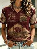 Women's Highbury Proud North London Football Lover Printed T-shirt