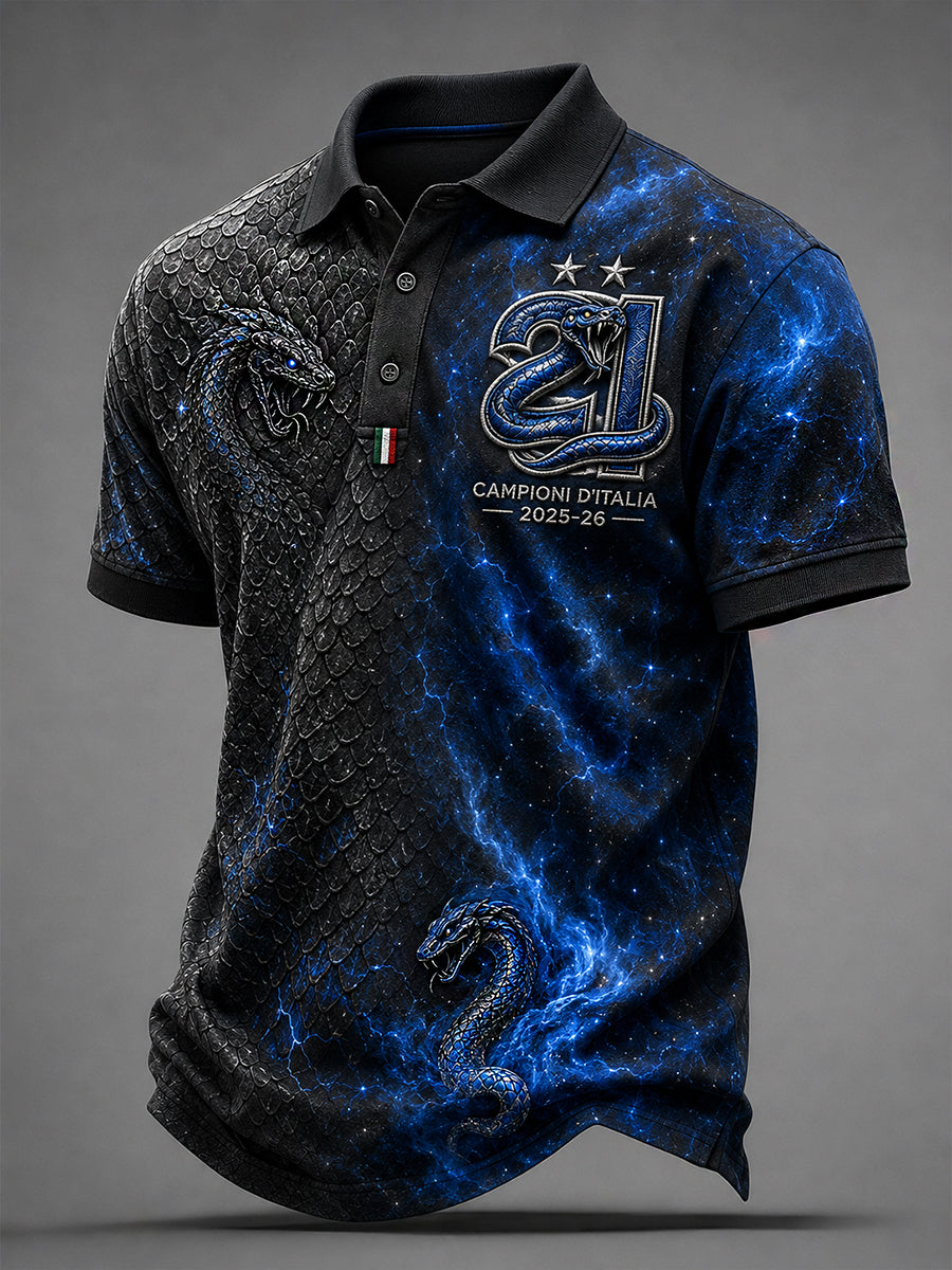 Men's Retro Campioni D'Italia 2025-26 Casual Polo Shirt