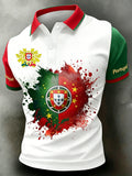 Men's Portugal Football Match Support Art Print Polo