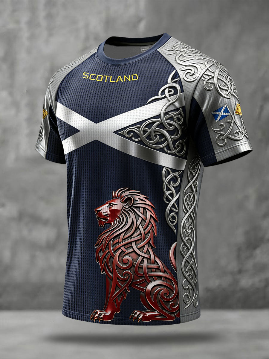 Men's Scotland Football  Art Print Waffle Short Sleeve