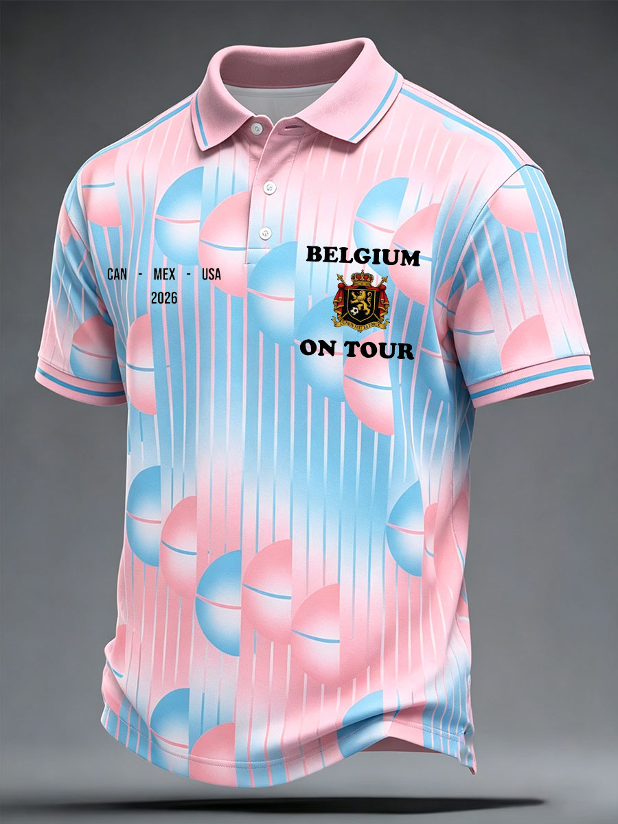 Men's Belguim Football Lover Les Diables Rouges Printed Casual Tops