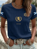Women's UK Football Lover Scotland Printed round neck short sleeve T-shirt