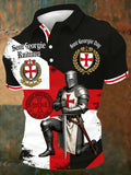 Men's  Retro St George's Day  Casual Short-Sleeve Polo Shirt