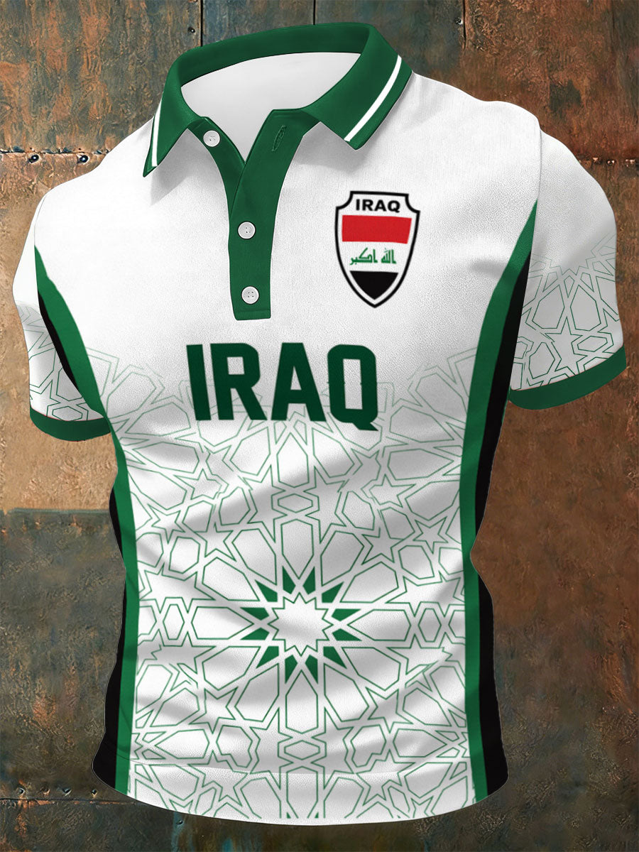 Men's Iraqi Football Print Casual Top