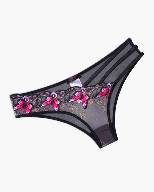 Embroidered Mesh Panties