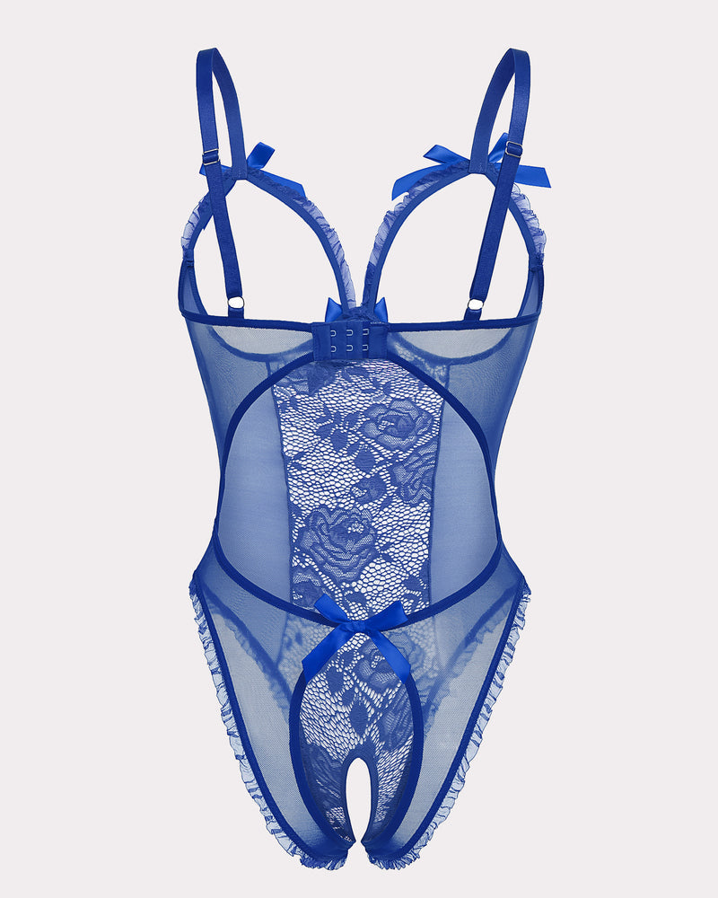 Crotchless Lace Mini Bodysuit