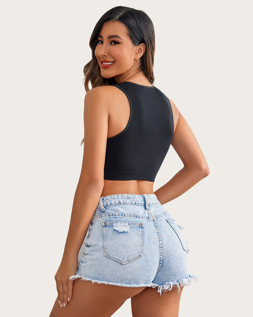 Fishnet Top Cut Out Crop Tank Top