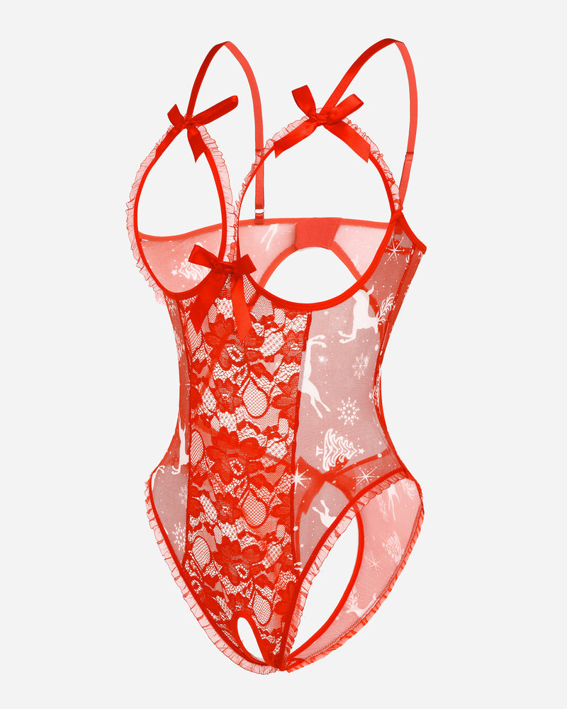 Lace Cut-out Cup Bodysuit