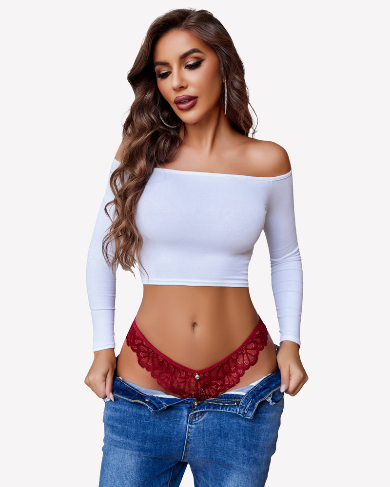 Lace Panties Criss Corss Thong