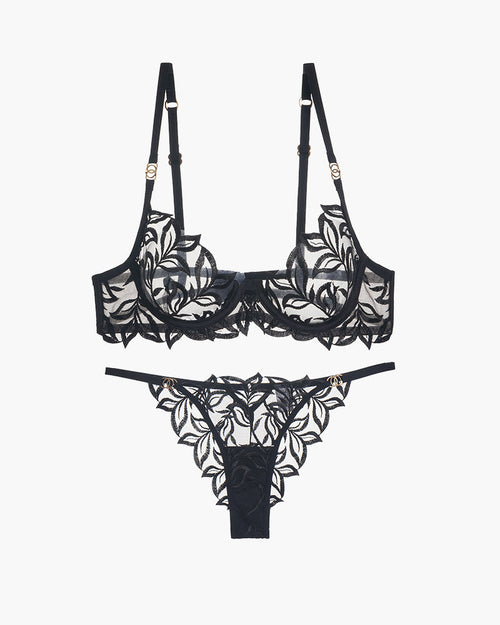 Embroidered Lace Bra and Panty 2 Sets