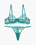 Embroidered Lace Bra and Thong 2 Sets