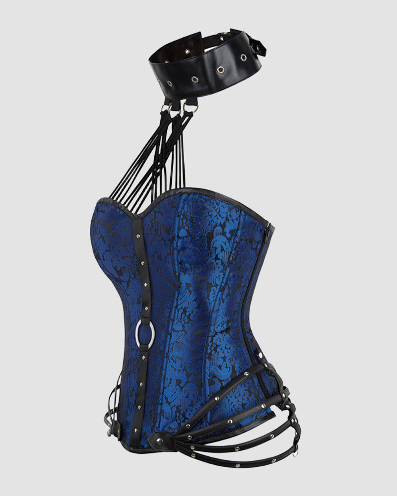 1980s 11 Boned Cotton Side Zipper Corset
