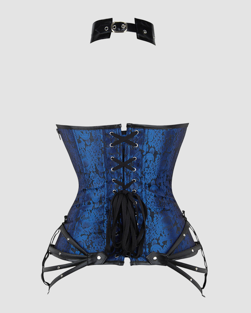 1980s 11 Boned Cotton Side Zipper Corset