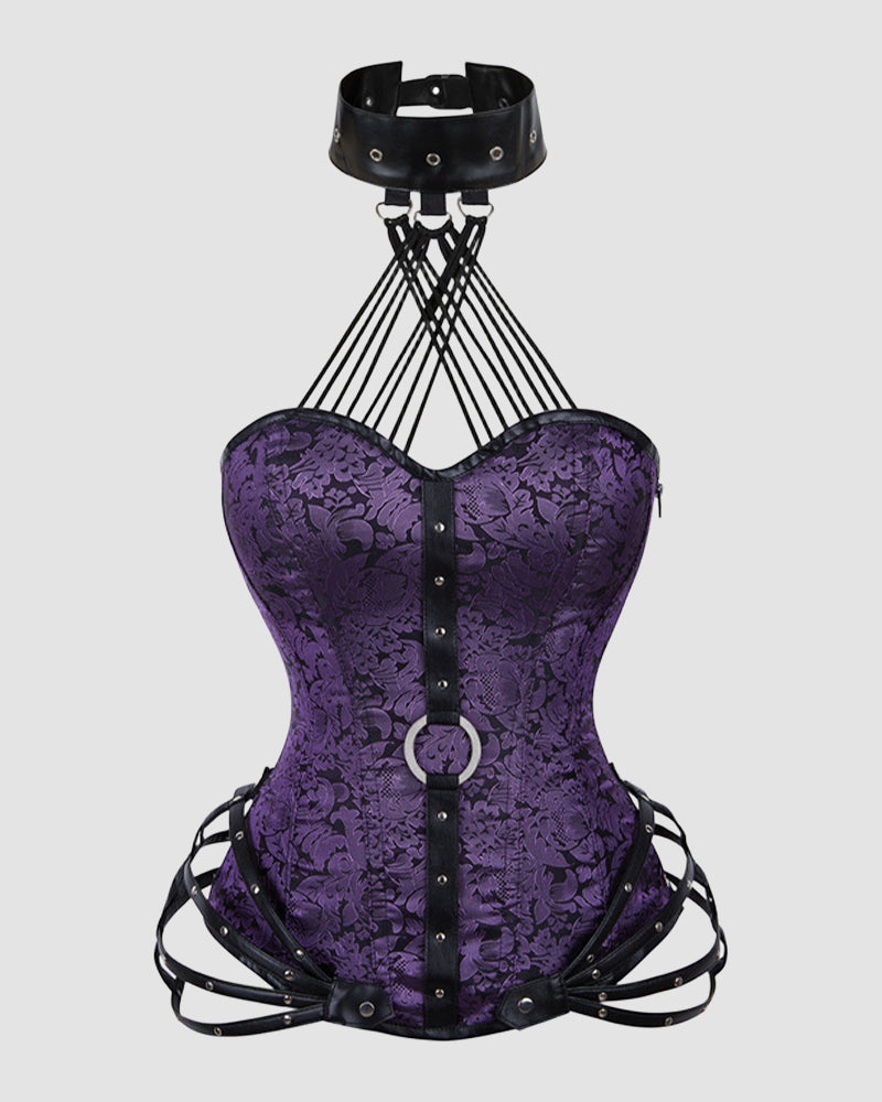 1980s 11 Boned Cotton Side Zipper Corset