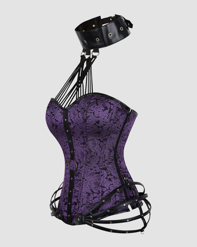 1980s 11 Boned Cotton Side Zipper Corset