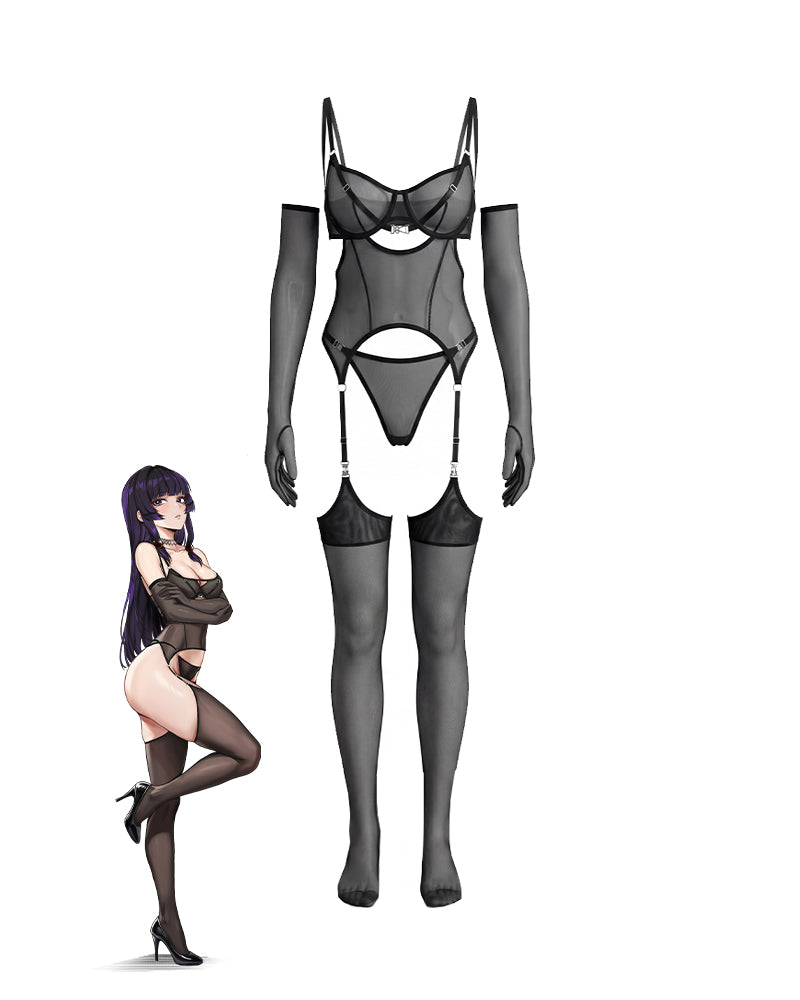 Mesh Shaping Body Set+Gloves+Stockings