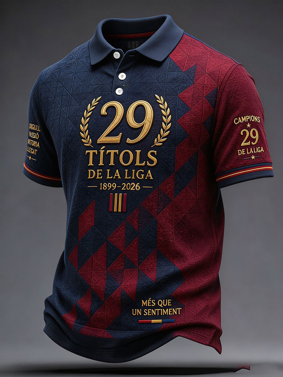 Men's Spain Orgull Blaugrana Football Lover Art Printed Casual Tops