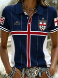 Retro England Football Fan Art Print Casual Jersey