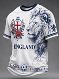 Retro England football fan art print casual jersey