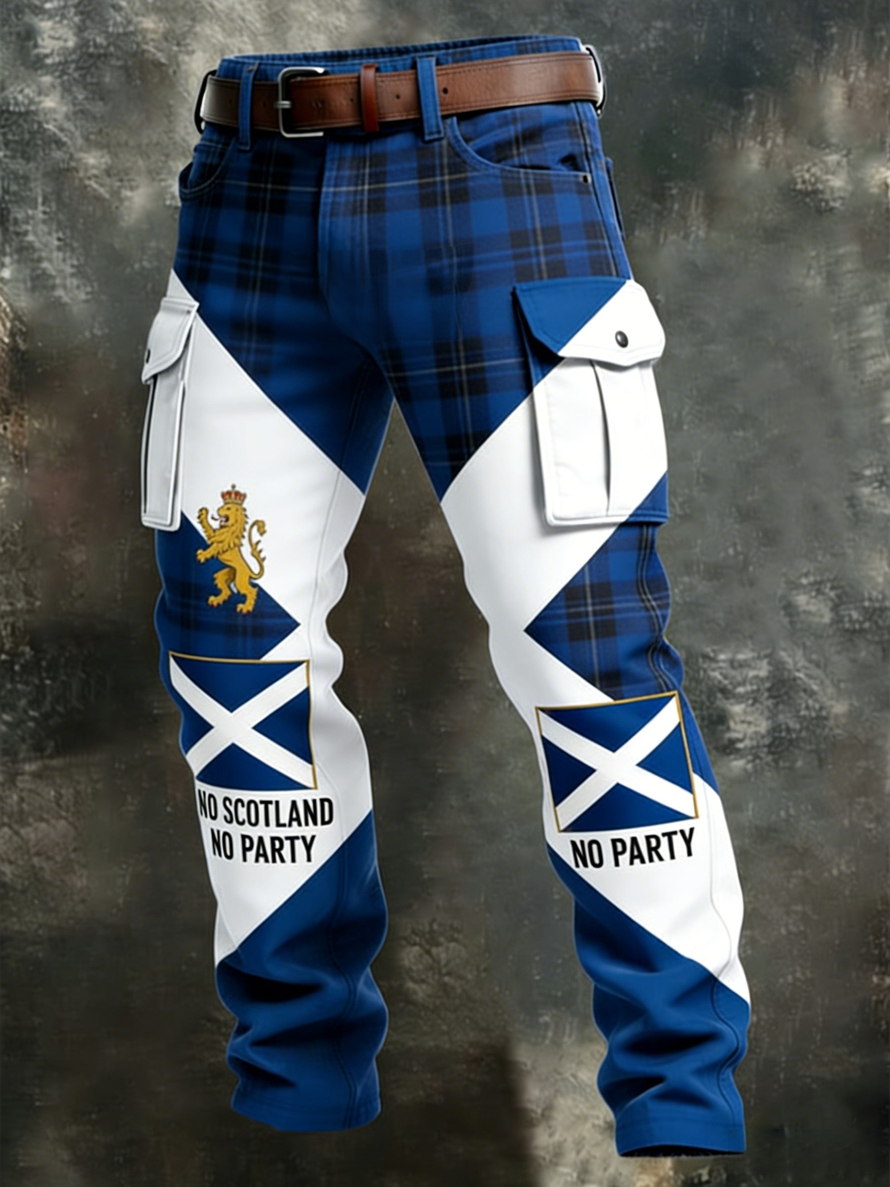 Men's Scotland Football Lover   Business Style Casual Work Trousers