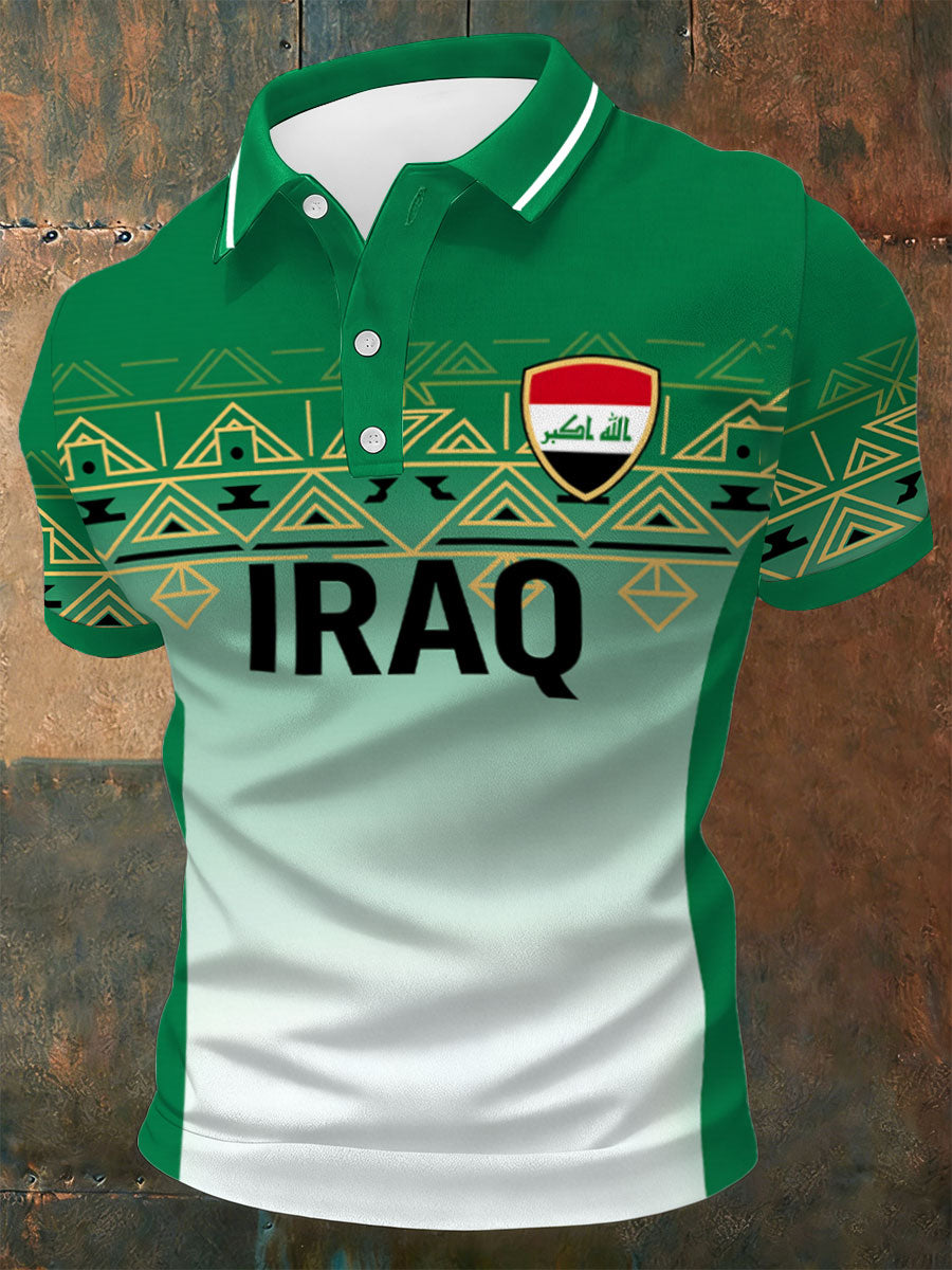 Men's Iraqi Football Print Casual Top