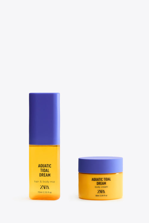 AQUATIC TIDAL DREAM HAIR & BODY MIST 75ML (2.54 FL. OZ) + BODY CREAM 90ML (3.04 FL. OZ).