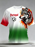 Men's Portugal Football Match Cheer Art Print T-Shirt