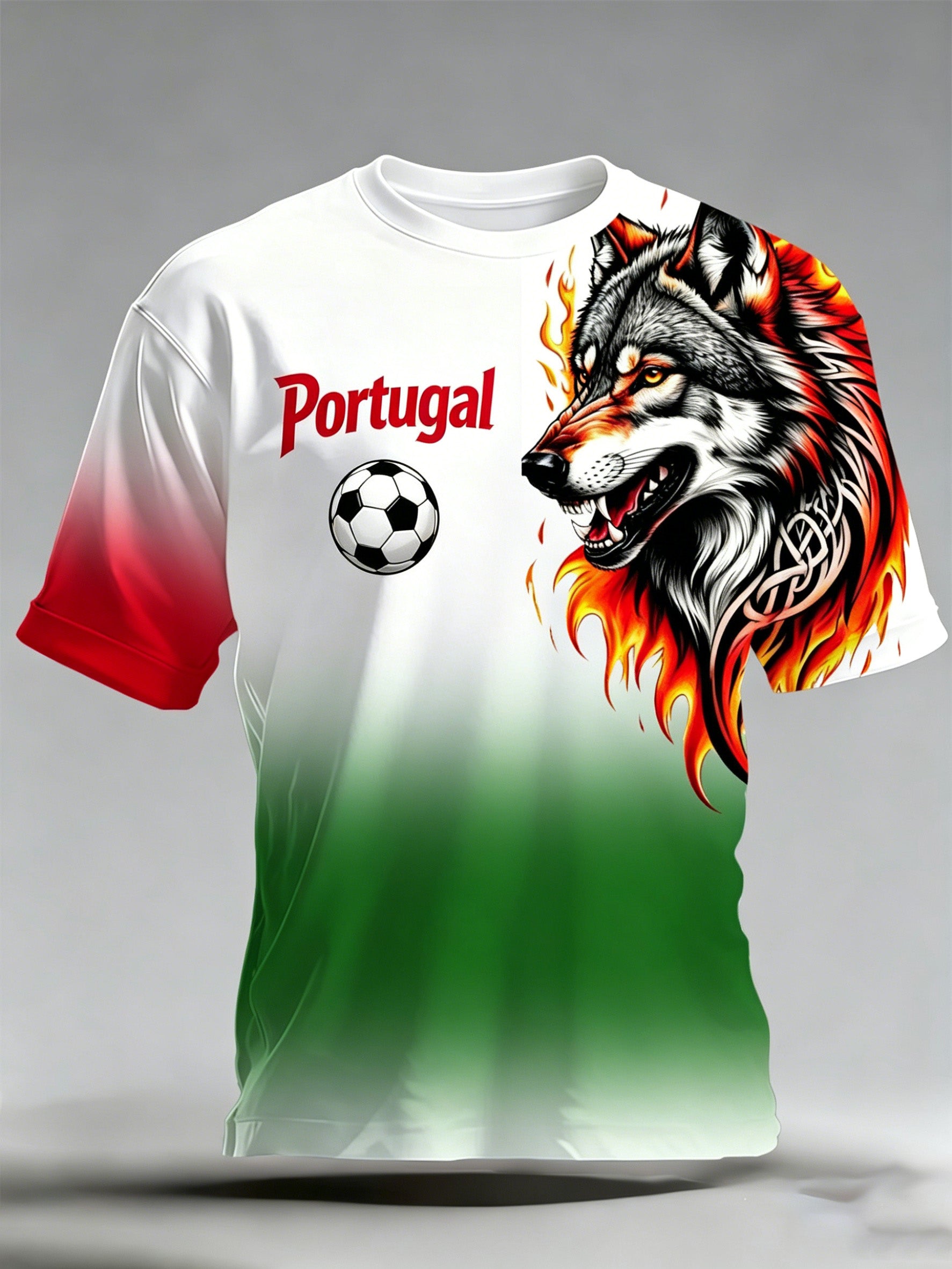 Men's Portugal Football Match Cheer Art Print T-Shirt