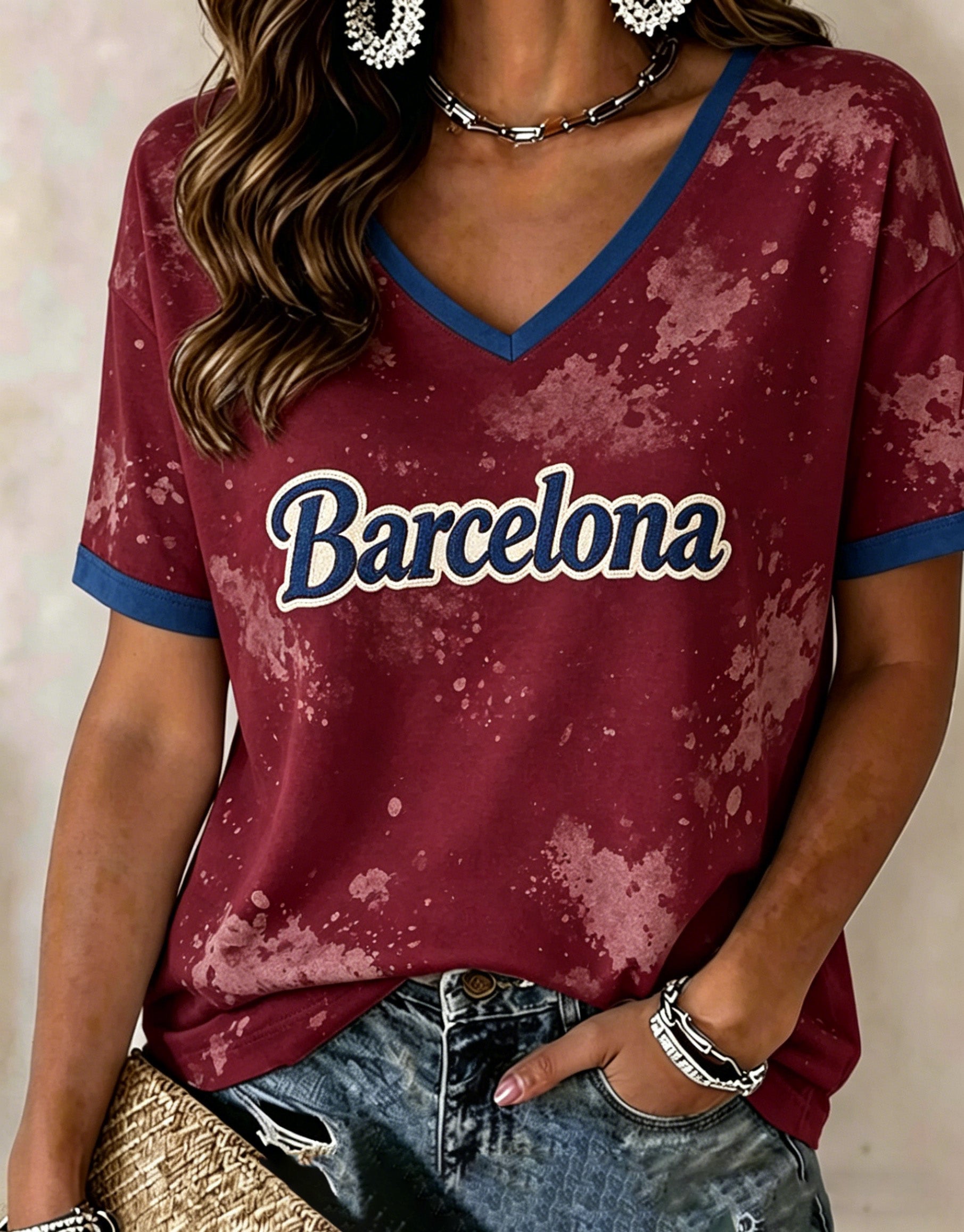 Women's Fc Barcelona Art Print T-Shirt