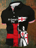 Men's  Retro St George's Day  Casual Short-Sleeve Polo Shirt