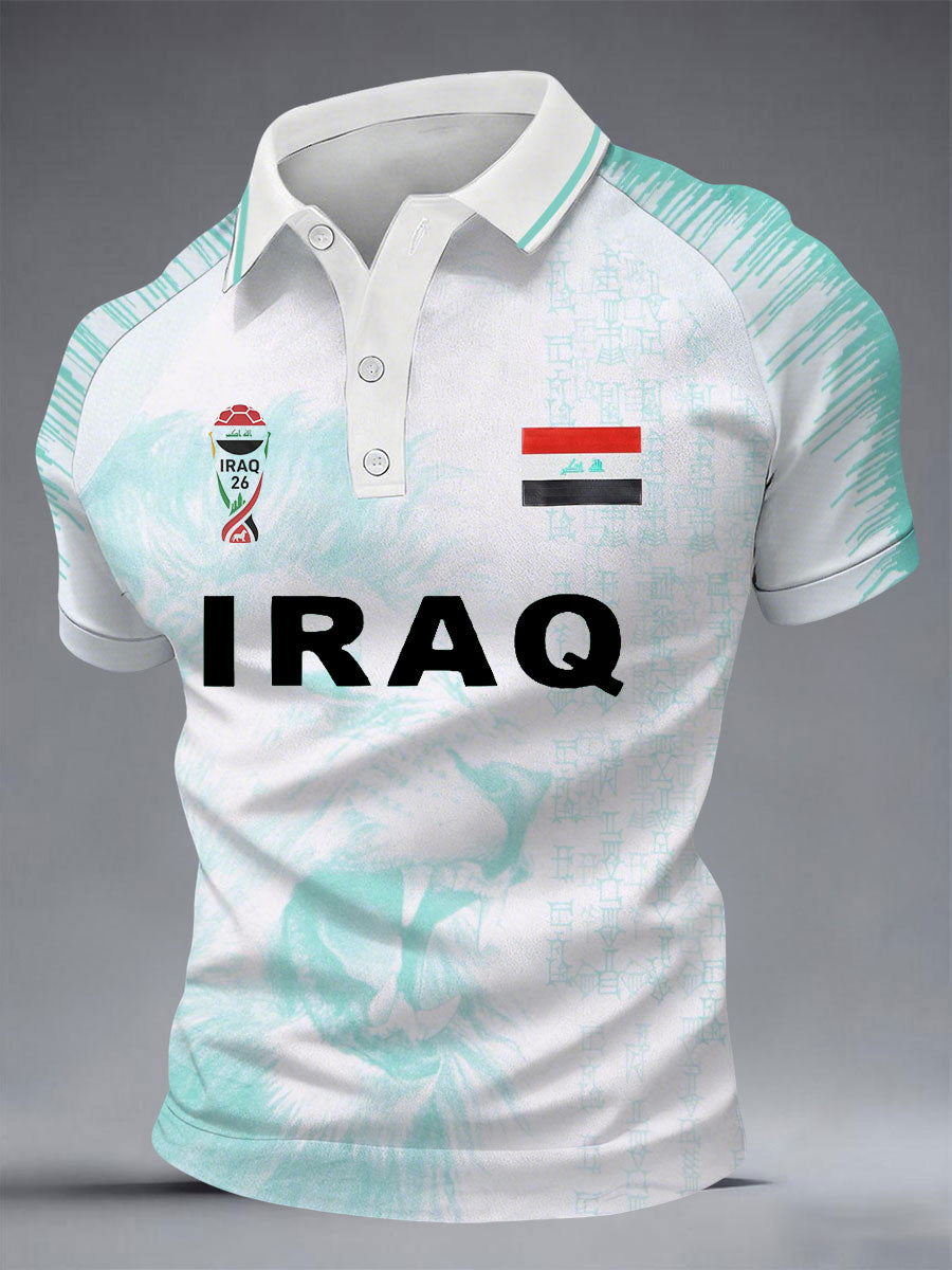 Men's Iraqi Football Print Casual Top