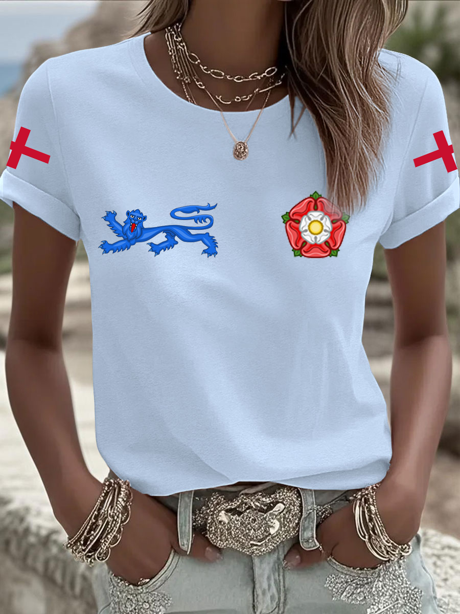 Women's UK Football Lover England  2026 Printed Iron On Short Sleeve T-Shirt