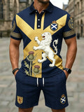 Retro UK Scotland Football Lover 2026 Print Casual Polo & Shorts Set